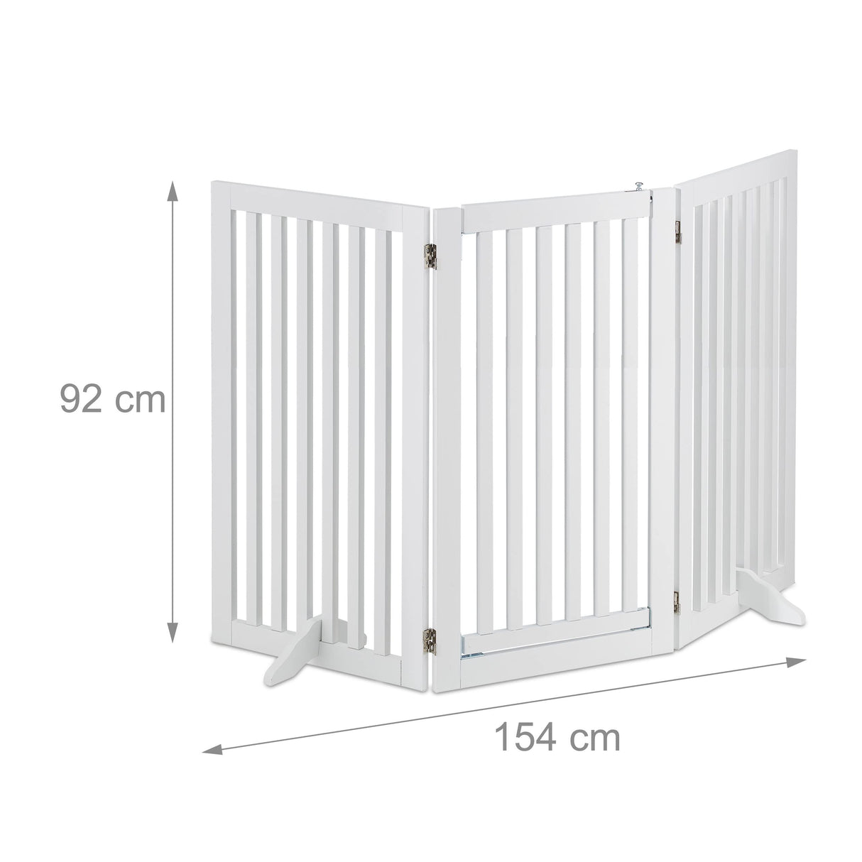 Relaxdays Barrera Seguridad Niños, Valla Protectora con Puerta, para Escaleras, 92x154cm, Plegable, sin Taladrar, Blanco, Tablero de Fibras