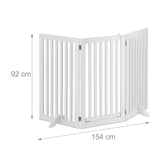 Relaxdays Barrera Seguridad Niños, Valla Protectora con Puerta, para Escaleras, 92x154cm, Plegable, sin Taladrar, Blanco, Tablero de Fibras