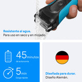 Braun Afeitadora Eléctrica Hombre Series 3 ProSkin 3040s, Máquina De Afeitar Barba En Seco Y Mojado, Cabezal De Precisión, 45 Min De Uso, Recargable, Peine MicroComb Para Un Afeitado Suave, Negro/Azul