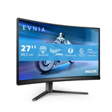Philips 27M2C5500W Monitor 27 Pulgadas QHD Curvo, 240Hz, Fast VA, 0.5 ms MPRT, Adaptive Sync., HDR400, FreeSync Premium Pro, Altura Ajustable (2560x1440, 2X HDMI 2.0, DP 2X 1.4, USB-Hub), Gris Oscuro