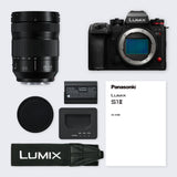 Panasonic LUMIX S1II Cámara Sin Espejo de Fotograma Completo, 4K 120p, 5.1K 60p Open Gate Video, 24MP, Active I.S, Grabación 4:2:2 10 bits, Montura L, DC-S1M2ME, Lente 24-105mm F4