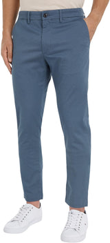 Tommy Hilfiger Pantalones Chino Hombre Bleecker Printed Structure Slim Fit, Azul (Aegean Sea), 28W/34L