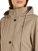 Tommy Hilfiger Parka Mujer Impermeable, Beige (Beige), 42