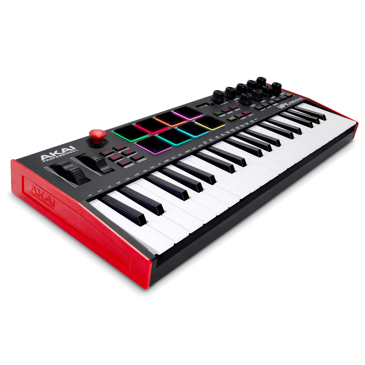 Akai Professional MPK Mini Plus - Teclado Controlador MIDI USB de 37 Mini Teclas con 8 Pads MPC, Secuenciador, MIDI/CV/Gate I/O, Software de Producción y Native Instruments Sound Package