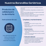 Duérmete Online - Juego de Barandillas Metálicas Geriátricas Abatibles INOX Reforzadas para Cama Articulada con 4 Barras