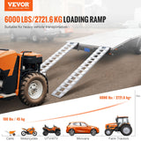 VEVOR Rampa de Carga de Aluminio 2 Piezas 240 x 38 cm Rampa de Acceso Capacidad de Carga de 2721,6 kg Ligera y Portátil para Motocicleta Todoterreno, Remolque, ATV, UTV, Tractor, Cortacésped