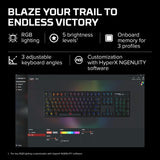 HyperX Alloy Origins – Teclado mecánico para juegos RGB, HyperX Aqua, (QWERTY – US Layout)