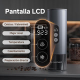 AMZCHEF Cafetera Portatil – 20 Bares, USB-C, Pantalla Digital,Compatible con Cápsulas – Cafetera Portátil Cápsula de Espresso para Viajes, Camping y Oficina,Aluminio