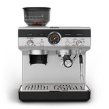 Krups Precision Cafetera profesional para espresso y capuccino,con molinillo integrado y 30 ajustes de molienda,cafetera con ajustes de preinfusión y control de temperatura,Acero inoxidable/Negro