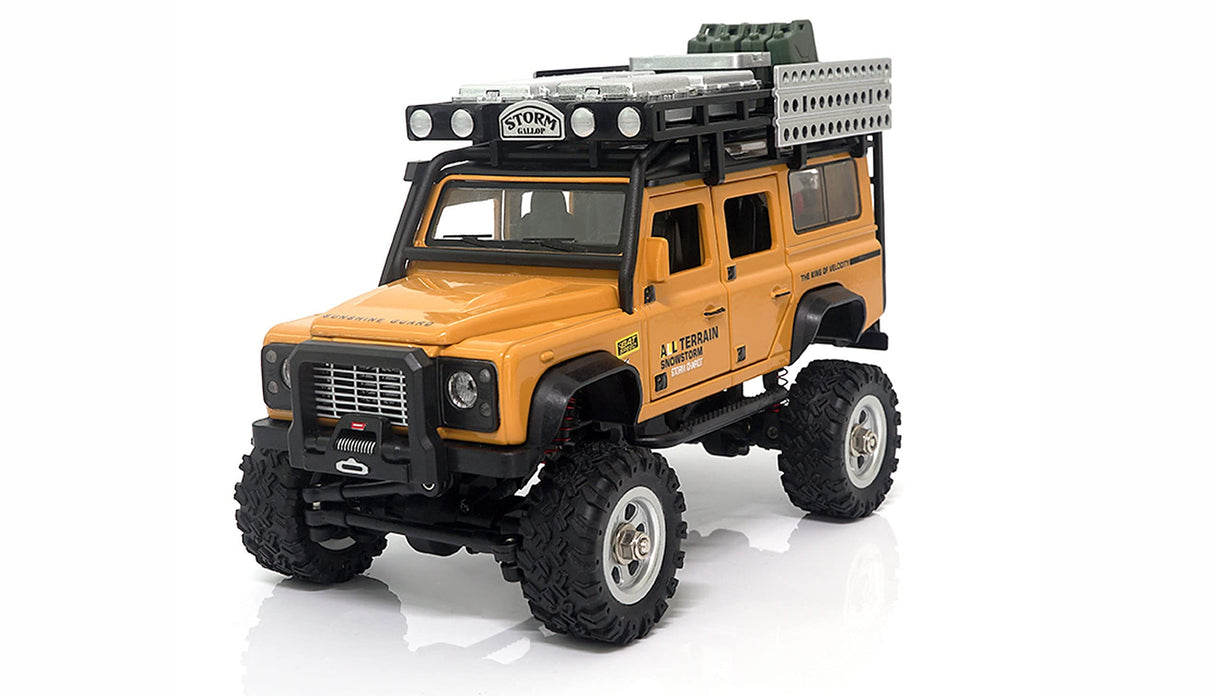 Amewi D90X28 Metal Scale Crawler 4WD 1:28 RTR Amarillo RC Control Remoto