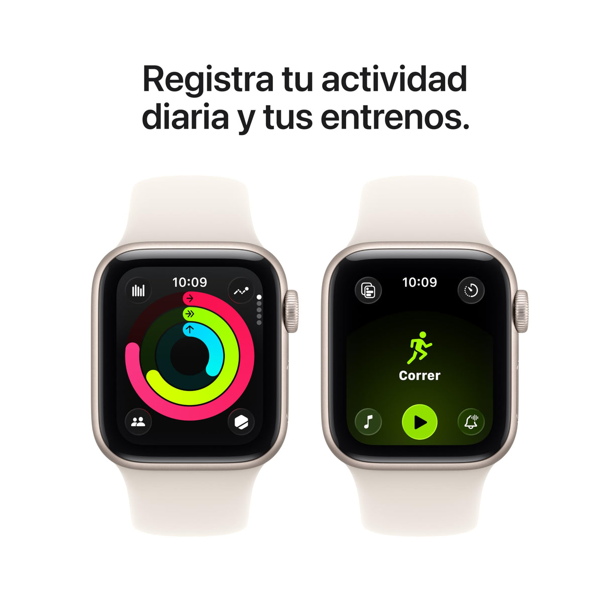 Apple Watch SE 3 GPS con Caja de Aluminio en Blanco Estrella de 40 mm y Correa Deportiva Blanco Estrella-Talla S/M.Monitores de entreno y sueño,Monitor de frecuencia Cardiaca, Pantalla Siempre Activa