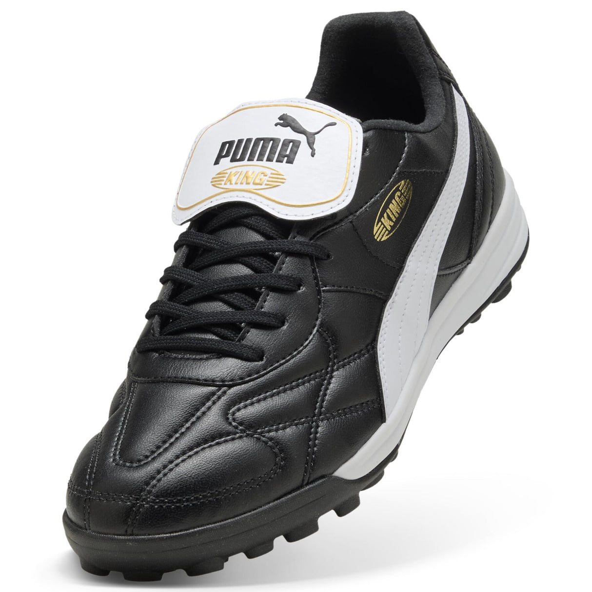 PUMA King Top TT, Zapatillas de fútbol Unisex Adulto, Negro Blanco Oro, 42 EU