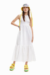 Desigual Vest_Lourdes 1000 Vestido, Blanco, L para Mujer