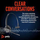 Auricular DECT inalámbrico CS540/Convertible (3 estilos de uso) de un solo oído (mono)/Conexión a teléfono de escritorio/Micrófono con reducción de ruido/Exclusivo de Amazon