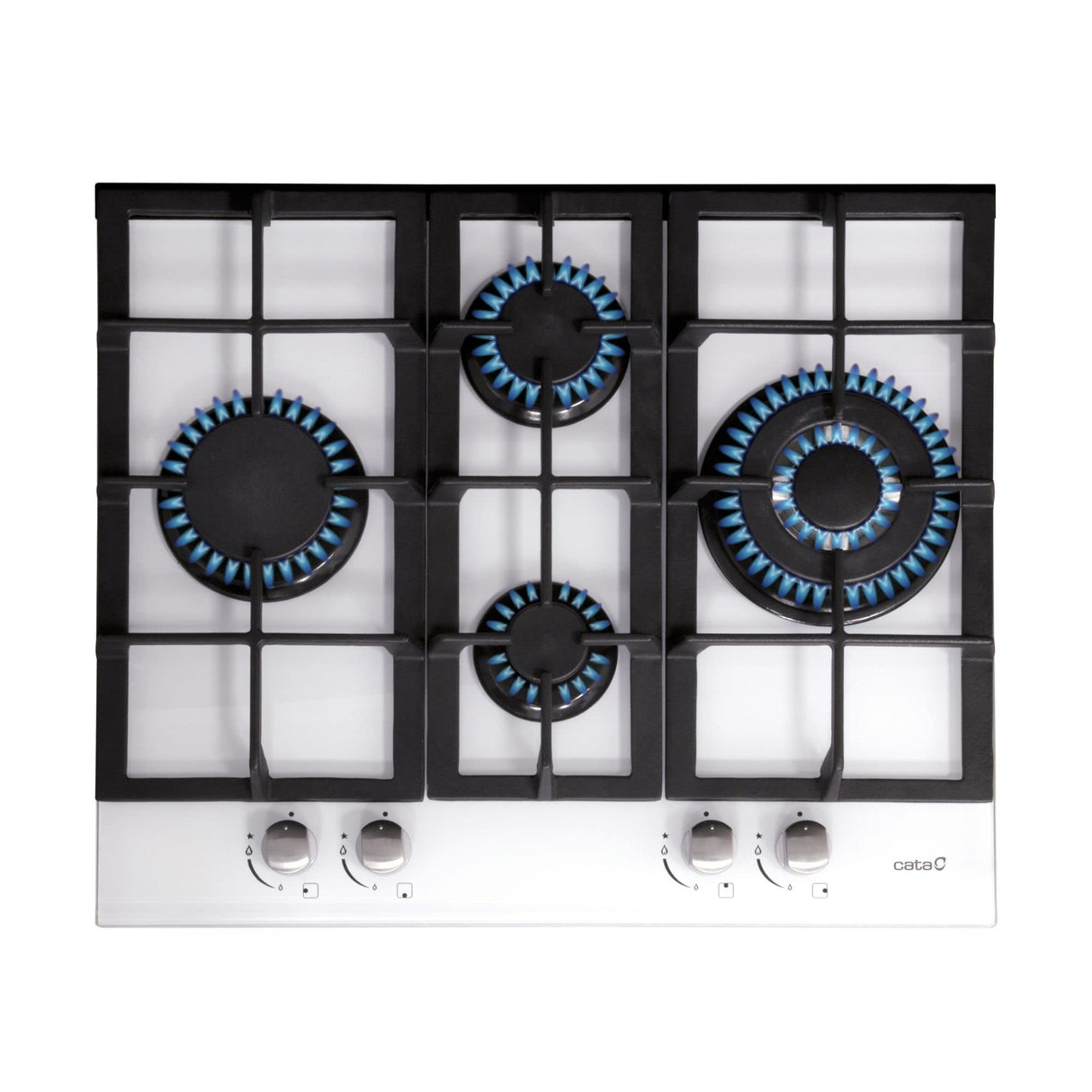 Cata S0428606 Placa de Gas Cata Lci6031Wh 60 cm, Blanco, 4 Fogones