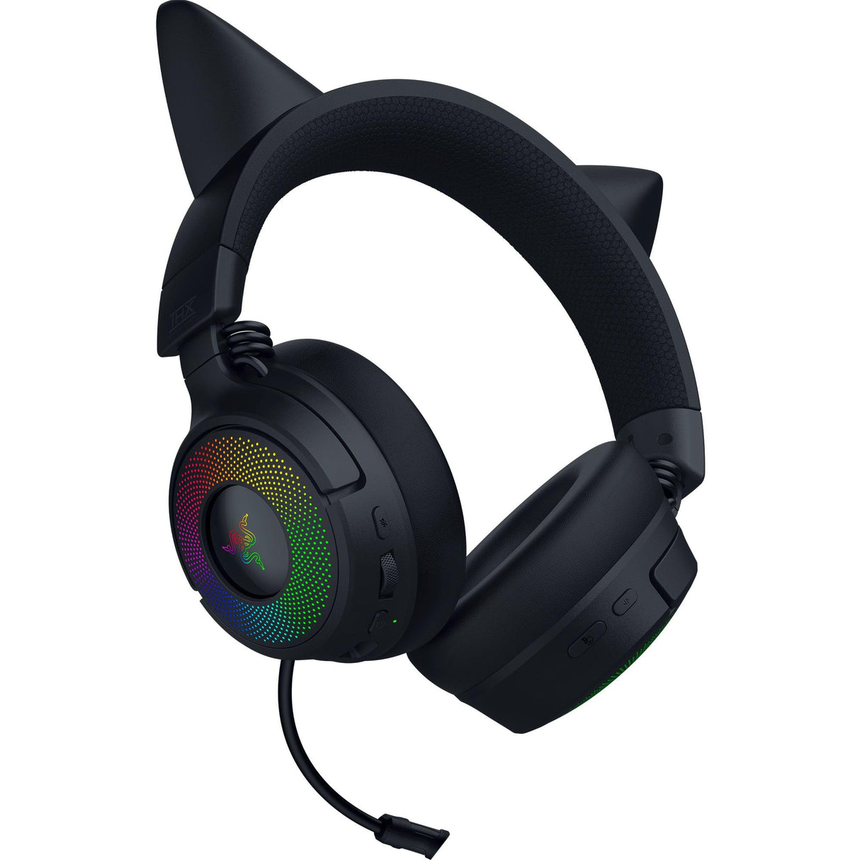 Razer Kraken Kitty V3 Pro - Auriculares inalámbricos RGB Kitty para Juegos - Orejas de Gato reactivas para Streaming - Diafragma 40mm - Hyperspeed Wireless y Bluetooth - THX Spatial Audio | Negro