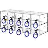 VEVOR Armario de Almacenamiento para teléfono móvil Cabina telefónica de acrílico con Cerradura 10 Ranuras 53x18x21,5 cm gabinete de Almacenamiento para teléfono con Llaves para Sala de reunión, Aula