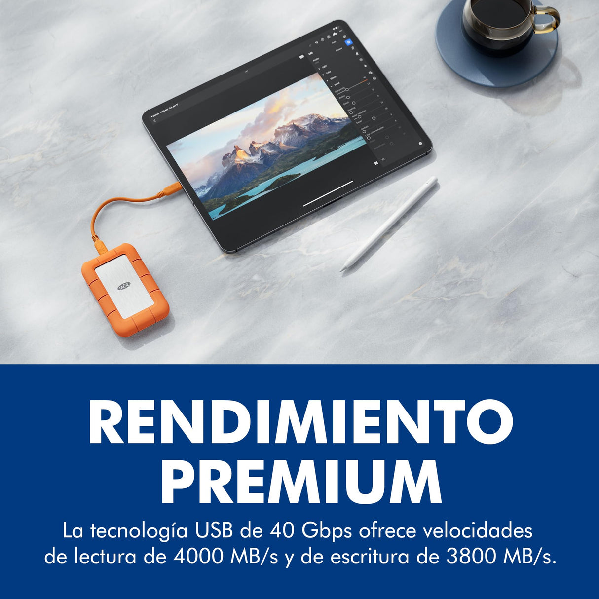 LaCie Rugged SSD4 4TB — antigolpes, USB‑C SSD Externo portátil, para Mac y Windows — Incluye Rescue Data Recovery