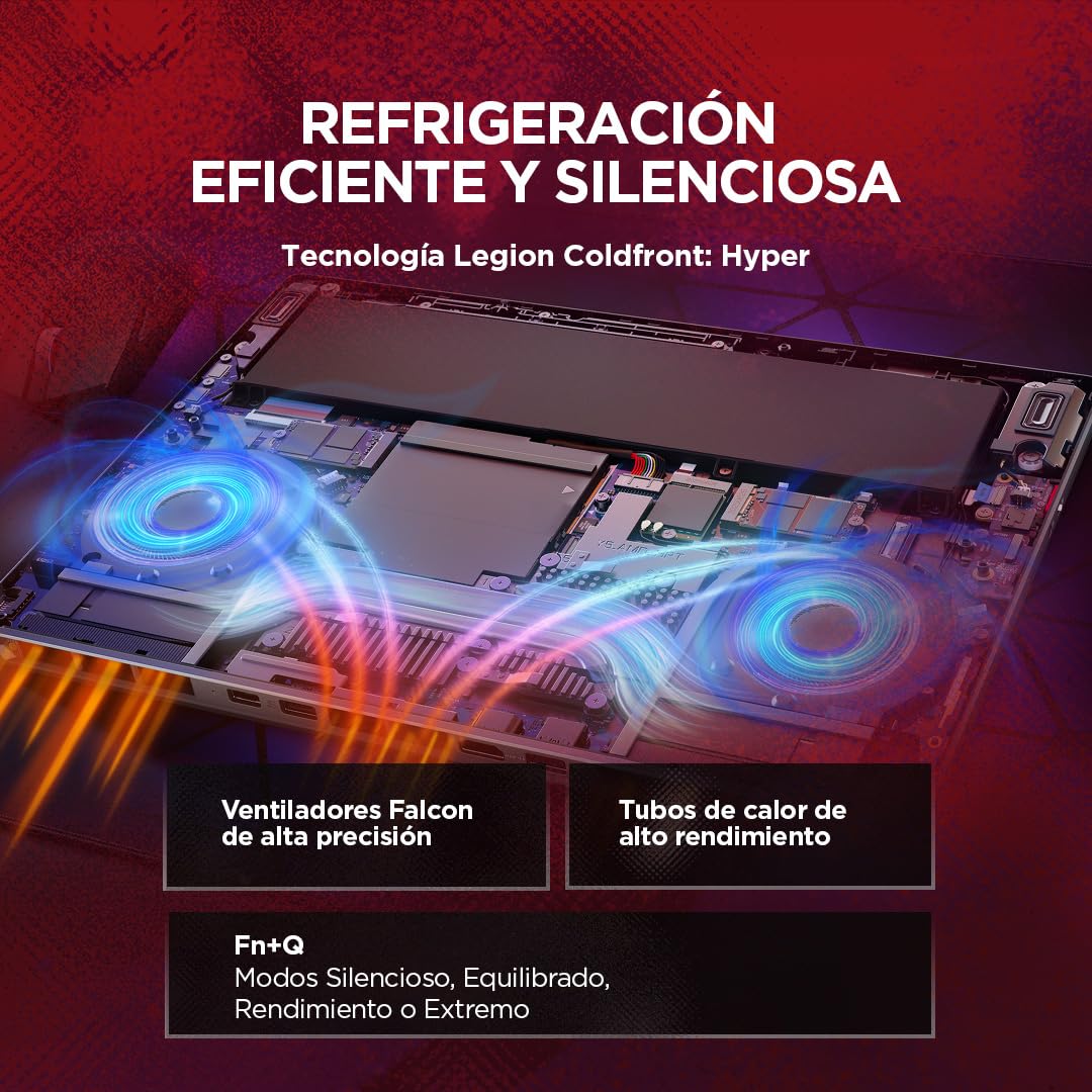 Lenovo Legion 5 Gen 11 - Portátil Gaming IA 15.3" OLED (AMD Ryzen 7 250, NVIDIA GeForce RTX 5050, 165Hz, 16GB RAM, 512GB SSD, Wi-Fi7, Sin Sistema Operativo) QWERTY Retroiluminación RGB, Español-Negro