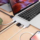 Hyper Pro - 8 en 2 con 8 HDMI 4K USB 3.0 USB-C Mini DisplayPort y Lector de Tarjetas SD y Micro SD - Plata