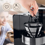 Barista Cafetera con molinillo | Cafetera de filtro con jarra de cristal | Máquina de filtro de 900 W con pantalla táctil y función de temporizador para hasta 10 tazas | Cafetera de 1,25 litros | Para