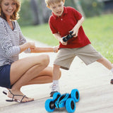 FunsLane RC Stunt Car con Control Remoto, 2.4 GHz RC Racing Trucks Off Road, 4WD Doble Cara 360 ° Giros y Volteretas RC Crawler Juguetes al Aire Libre para niños, Azul