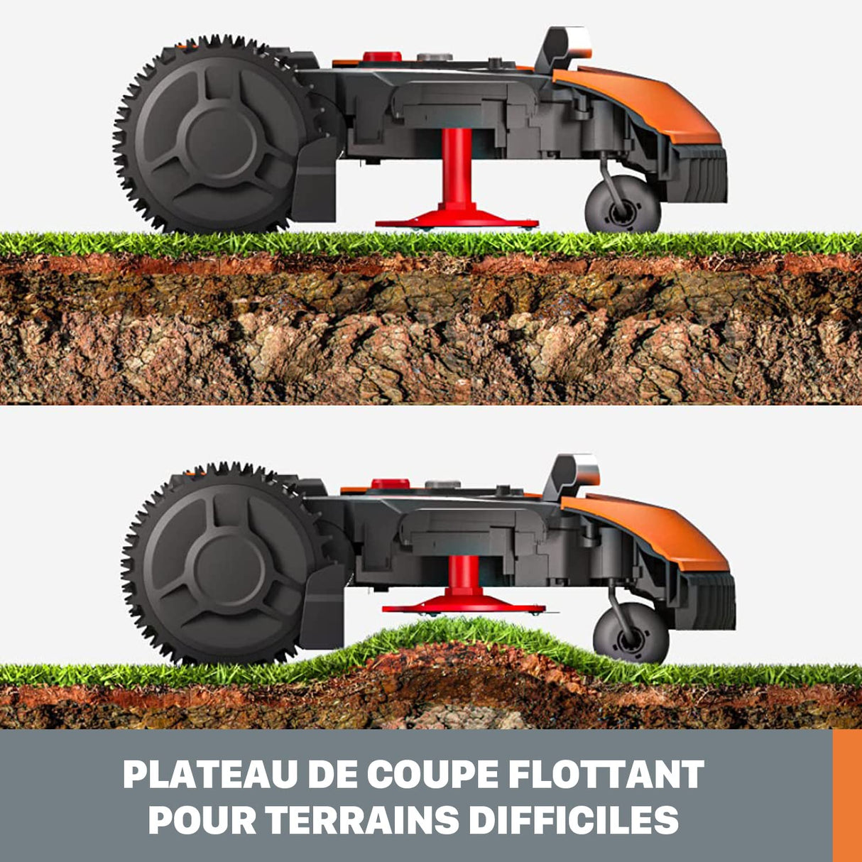 WORX Landroid S WR184E Robot cortacésped para jardines de hasta 400 m2 – 35% de inclinación – con conexión WiFi y plataforma de corte flotante – Control por aplicación – Programación multizona –