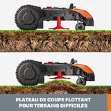 WORX Landroid S WR184E Robot cortacésped para jardines de hasta 400 m2 – 35% de inclinación – con conexión WiFi y plataforma de corte flotante – Control por aplicación – Programación multizona –
