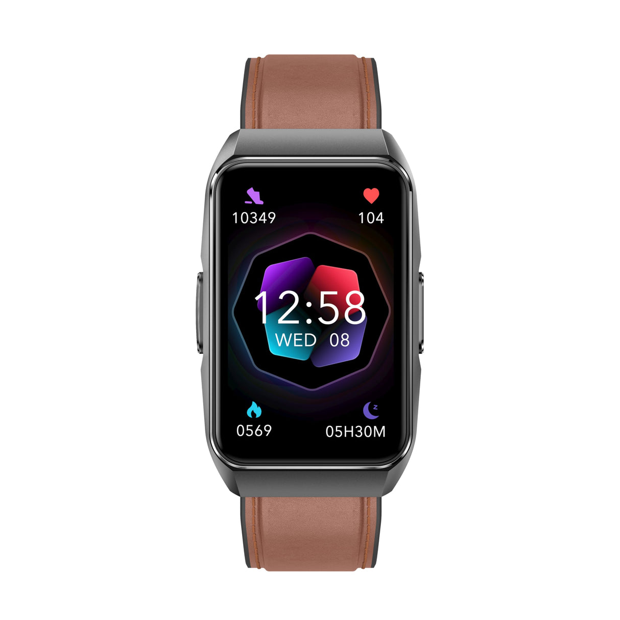 Knauermann Neo 2 Band ECG Health Watch con medición de la presión Arterial, SpO2, frecuencia cardíaca, análisis del sueño, función telefónica y Llamada de Emergencia, Pulsera de Cuero marrón