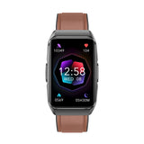 Knauermann Neo 2 Band ECG Health Watch con medición de la presión Arterial, SpO2, frecuencia cardíaca, análisis del sueño, función telefónica y Llamada de Emergencia, Pulsera de Cuero marrón
