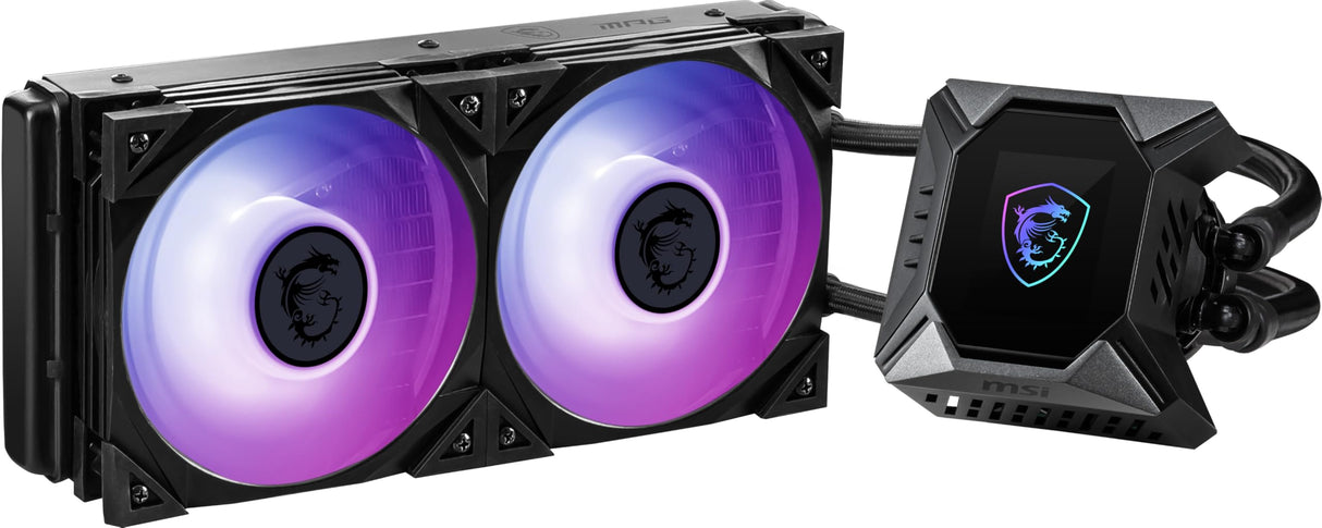 MSI MPG CORELIQUID K240 V2 AIO Refrigeración Líquida CPU - Bomba LCD Ventilador 60mm, 2 Ventiladores ARGB 120mm, Tubos Anti-Evaporación, Refrigeración GI & Software Mystic Light - Admite AMD e Intel