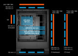 ABYSM Gaming Caja E-ATX AI Pro 100 Workstation con Altura para Disipador de 180 mm y Tarjetas Gráficas de hasta 420 mm