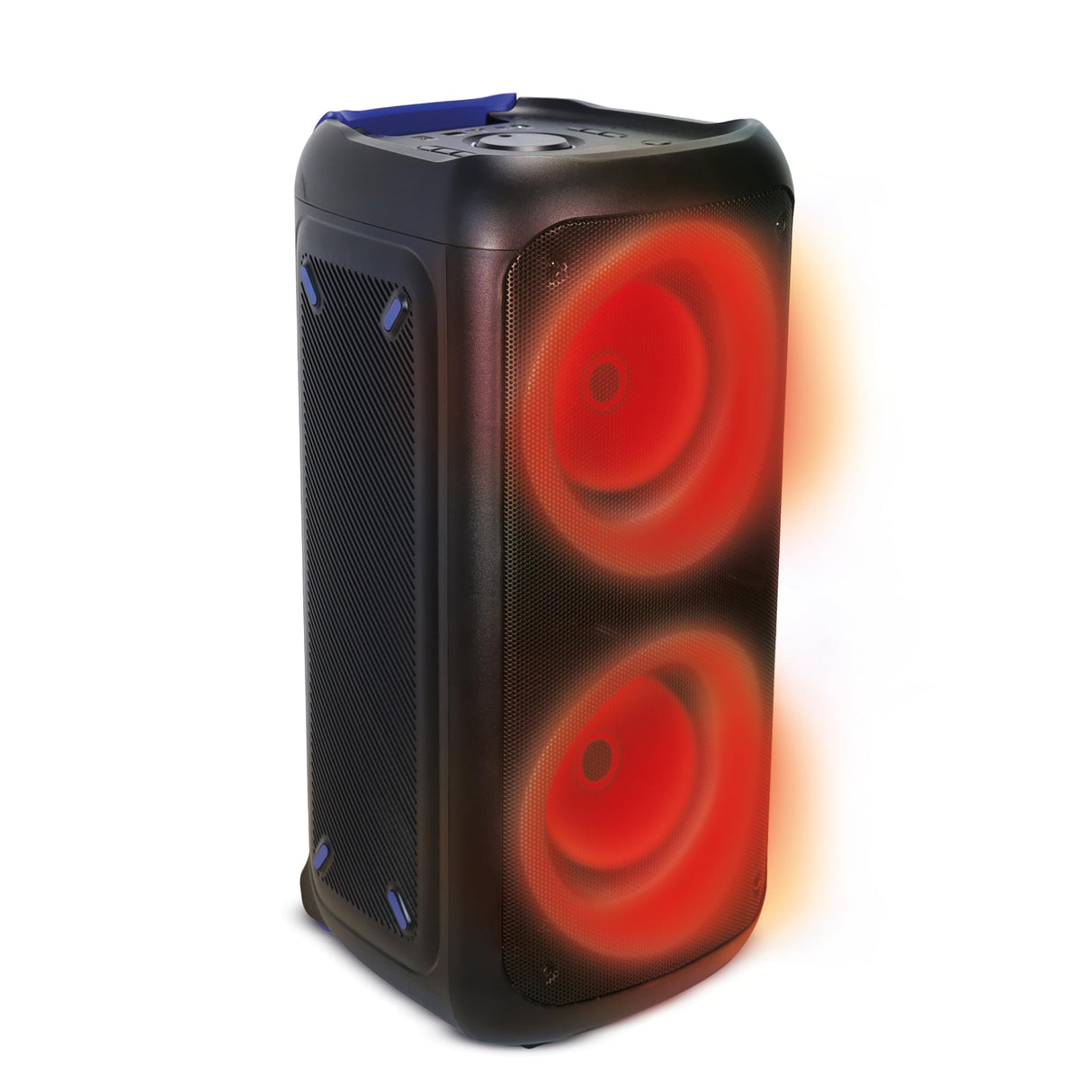 mooov 477371 - Altavoz Bluetooth Potente 200W Musicales, TWS portátil, 7 Efectos LED, Tomas USB, SD, Entrada para Micro, asa Extensible y Ruedas Estilo Trolley para fácil Transporte