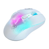 Turtle Beach Kone XP Air - mouse de juego RGB ergonómico inalámbrico personalizable, sensor óptico de 19,000 ppp, batería de 100 horas de duración y base de carga - Blanco