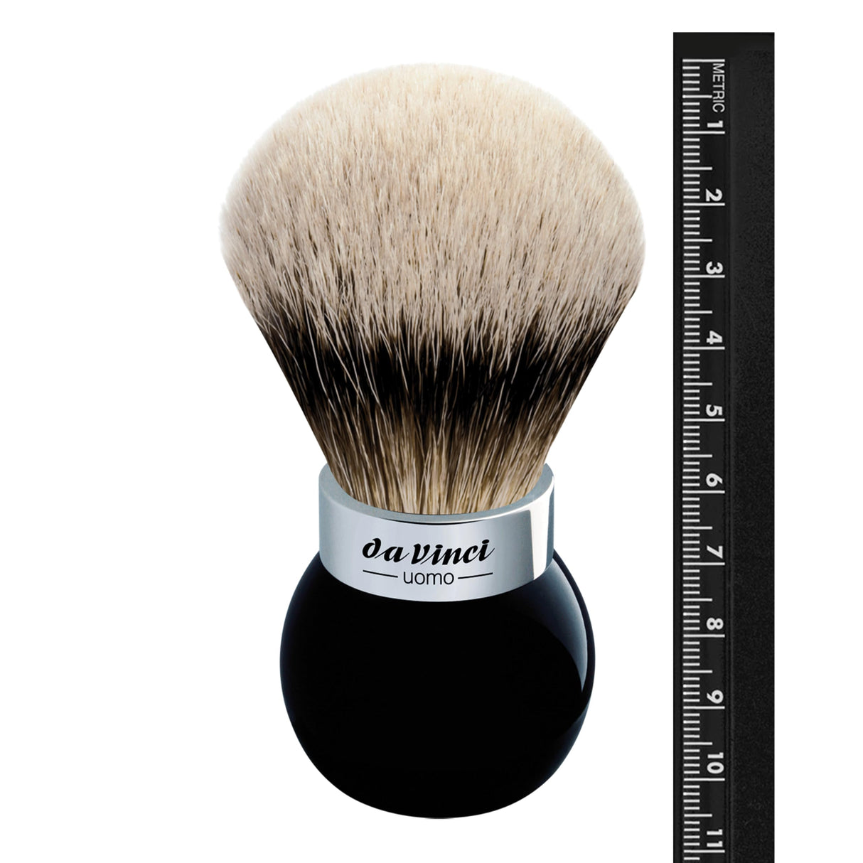 Pennello da barba con punte argentate di pelo di tasso, Ø 25 mm, Manico a forma di palla