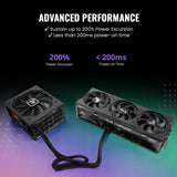 Fuente de alimentación ENERMAX Revolution D.F. X ARGB ATX3.0 PCI-e 5.0 Compact Gaming&Streaming PC 1650W 80Plus Gold (Totalmente Modular, 2X 12VHPWR, Semi-sin Ventilador), ERT1650EWT, Negro