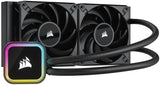Corsair iCUE H100i RGB ELITE Refrigeración líquida de CPU (16 LED RGB dinámicos, Ventiladores AF ELITE Series FDB de 120 mm, Radiador de 240 mm, Zócalos LGA 1700, 1200, 115X, 2066 y AM4) Negro