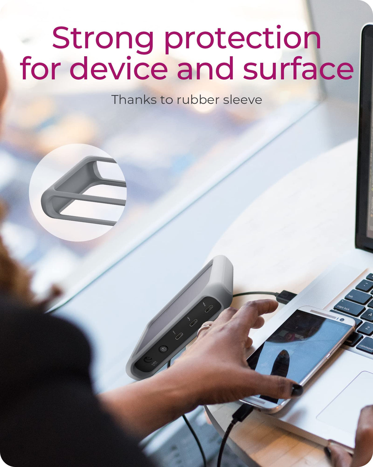 ICY BOX Thunderbolt 4 Mini Dock/HUB (5 en 1) para 2 monitores (4K 60Hz) o 1 Pantalla (8 K 30Hz), 85 W Power Delivery Laptop, USB-C, USB 3.2 Gen 2, MacBook Pro Air y más, 60643, Antracita