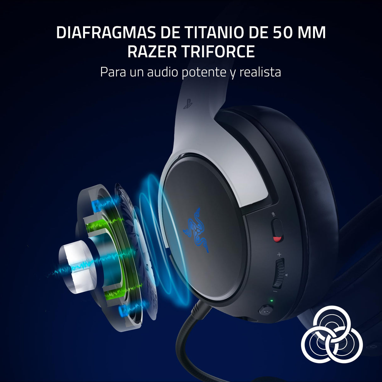 Razer Kaira Pro HyperSpeed - Auriculares Gaming Inalámbricos Para PlayStation 5 (Razer HyperSpeed Wireless, HyperSense Haptic, HyperSense Haptic, Micrófono Híbrido Integrado) Negro