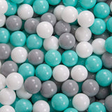 KiddyMoon 90X30cm/200 Bolas ∅ 7Cm Piscina De Bolas para Ninos Hecha En La UE, Gris Clr:Blanco/Gris/Turquesa Clr