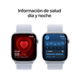 Apple Watch Series 10 GPS + Cellular Smartwatch con Caja de Aluminio Plata de 46 mm y Correa Loop Deportiva Azul Nube - Talla única. Monitor de entreno, App ECG y Neutro en Carbono