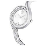 Swarovski Reloj Dextera Asymmetric, Fabricado en Suiza, Brazalete de Metal, Tono Plateado, Acero Inoxidable