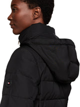 Tommy Hilfiger Cazadora Acolchada Mujer Heritage Down Tyra Jacket With Fur Larga, Negro (Black), XS