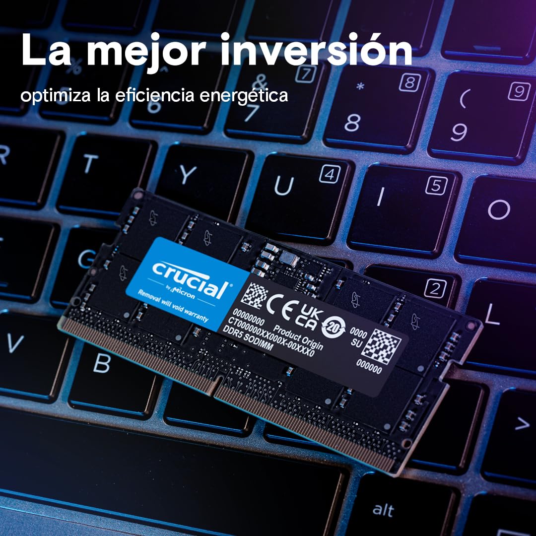 Crucial RAM DDR5 32GB Kit (2x16GB) 5600MHz SODIMM, Memoria para Ordenador Portátil/Laptop, Mini PC, (o 5200MHz / 4800MHz) CL46 - CT2K16G56C46S5