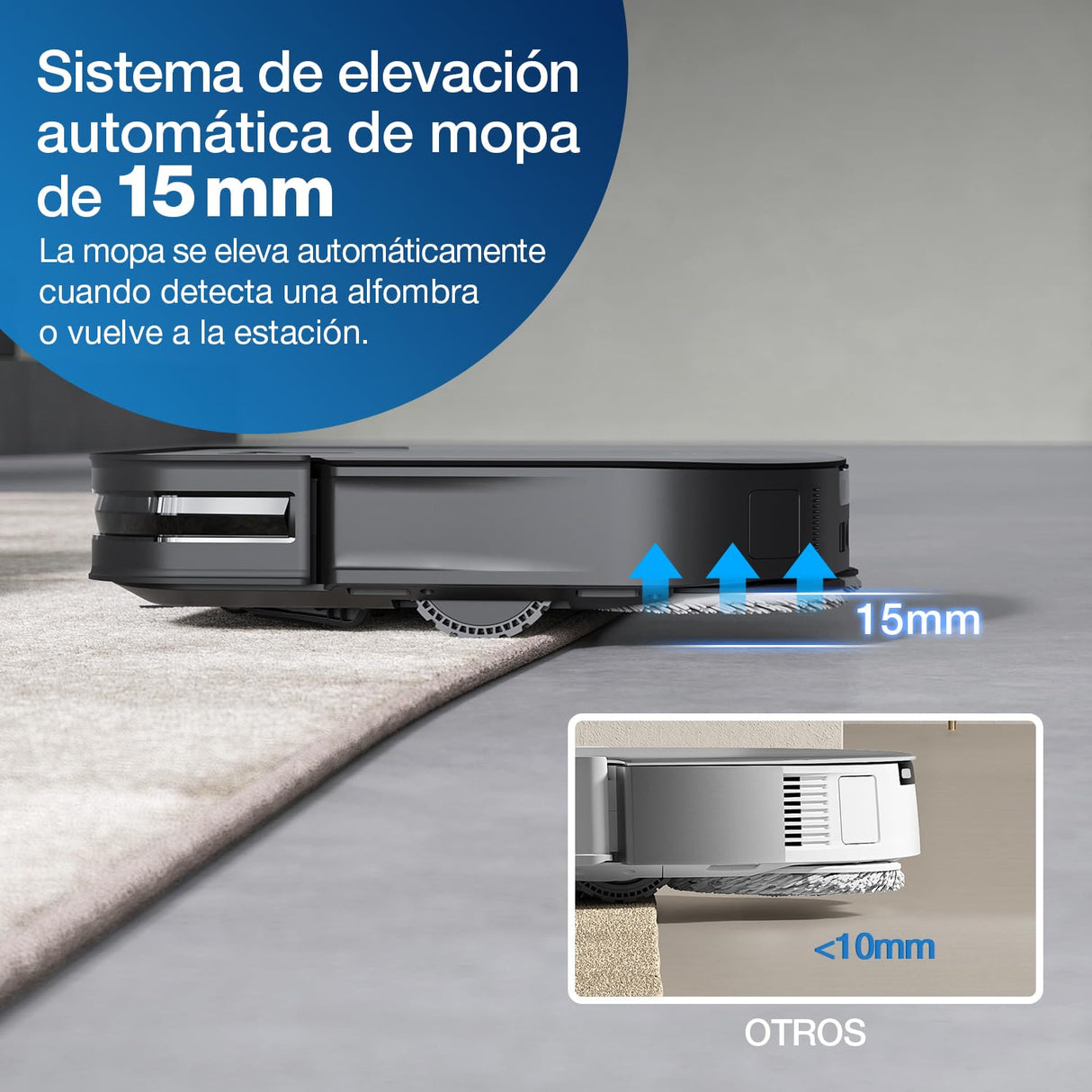 ECOVACS DEEBOT X2 OMNI, Robot aspirador y fregasuelos con estación todo en uno, potencia de succión 8000 Pa, diseño cuadrado, mopas elevables de 15 mm, lavado de mopas con agua caliente, IA, YIKO