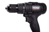 FERM Taladro inalámbrico industrial, FI20 V, 50 Nm, motor de 4 pines, incluye 2 baterías de 2,0 Ah y maletín de almacenamiento