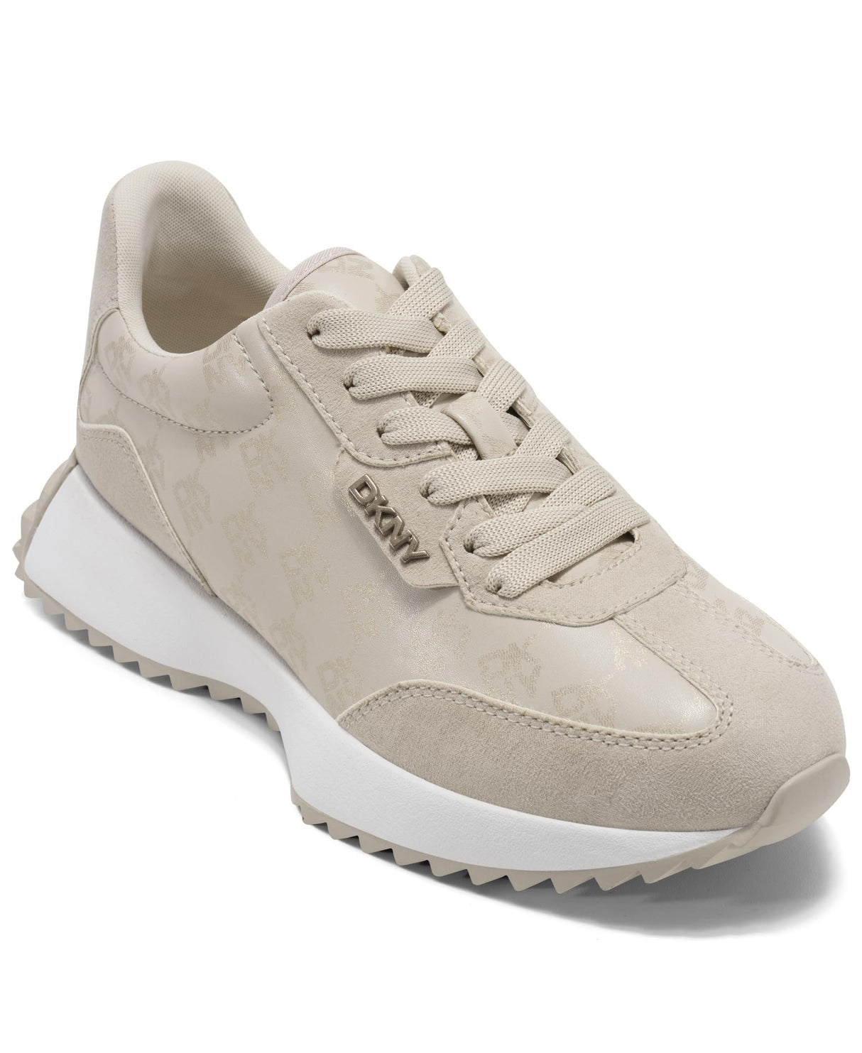 DKNY Naples-Lace Up Sneakers, Zapatillas Mujer, Hueso, 39 EU