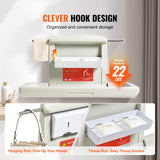 Cambiador de Pared Plegable de Plástico HDPE Mueble Cambiador Carga Máxima de 20 kg con Correa de Seguridad Plegado Rápido con Un Solo Toque Instalación Fácil para Bebé, 86x56,5x50 cm