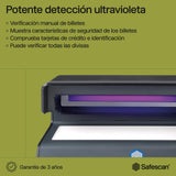 Safescan UV 70 Detector de billetes falsos, verifica billetes, tarjetas de crédito y documentos - Detector UV para nuevos billetes - Detector billetes falsos con luz UV - Detector con luz UV