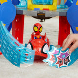 SPIDEY AND HIS AMAZING FRIENDS Marvel Aracnocuartel de los Web-Spinners - Set de Juego Infantil con Figura de Spidey, vehículo y Accesorios